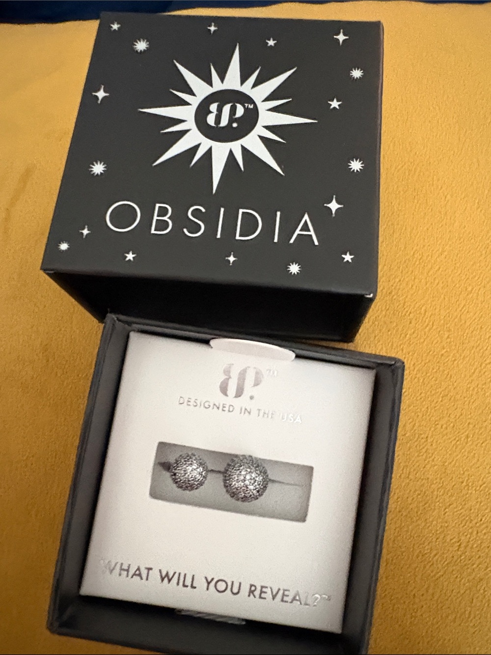 Obsidia Silver Crystal Dome Stud Earrings